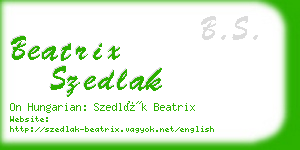 beatrix szedlak business card